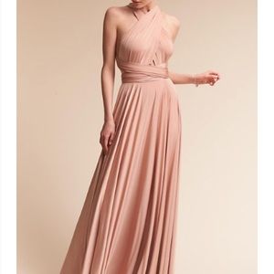Bhldn convertible maxi dress, matte rosewater